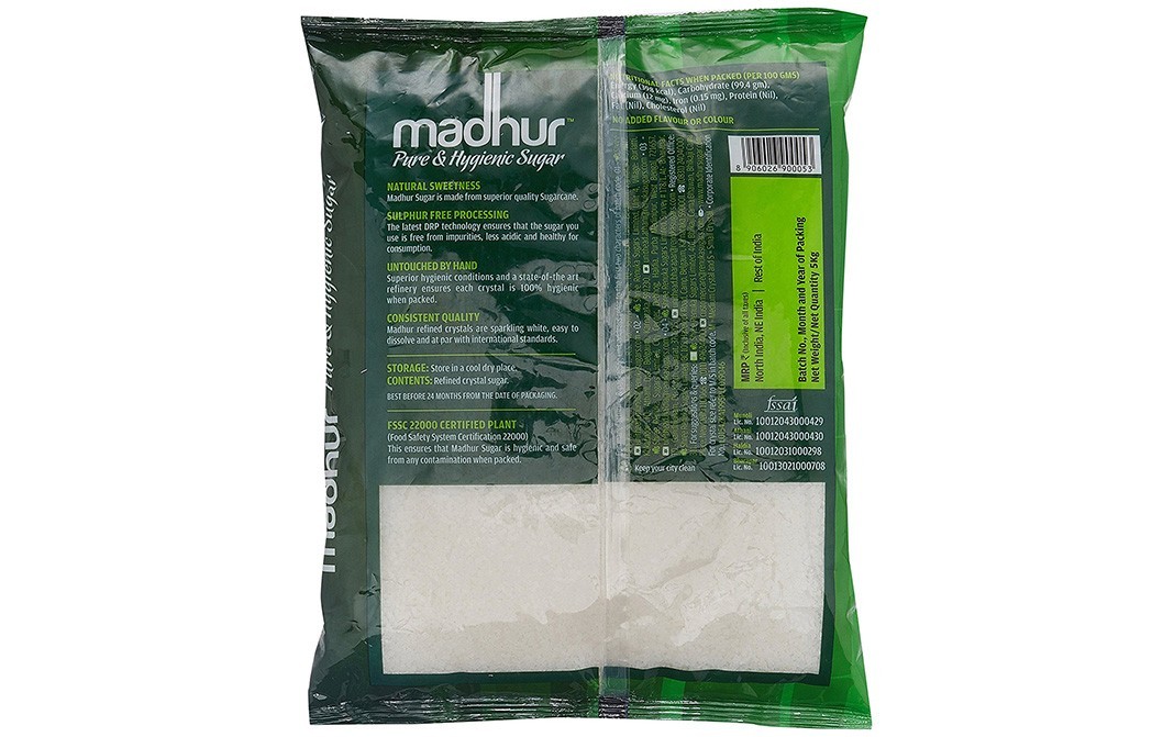 Madhur Pure & Hygienic Sugar    Pack  5 kilogram